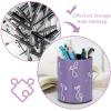 Round PVC Leather Pen Holder, Desk Organizer, Purple Symbol view 4