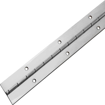 Gedotec Screw-On Piano Hinge, Stainless Steel 1.4016, 600 x 32 mm, Drilled, 1 pc