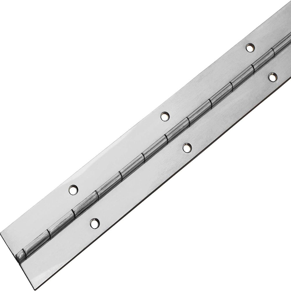 Gedotec Screw-On Piano Hinge, Stainless Steel 1.4016, 600 x 32 mm, Drilled, 1 pc