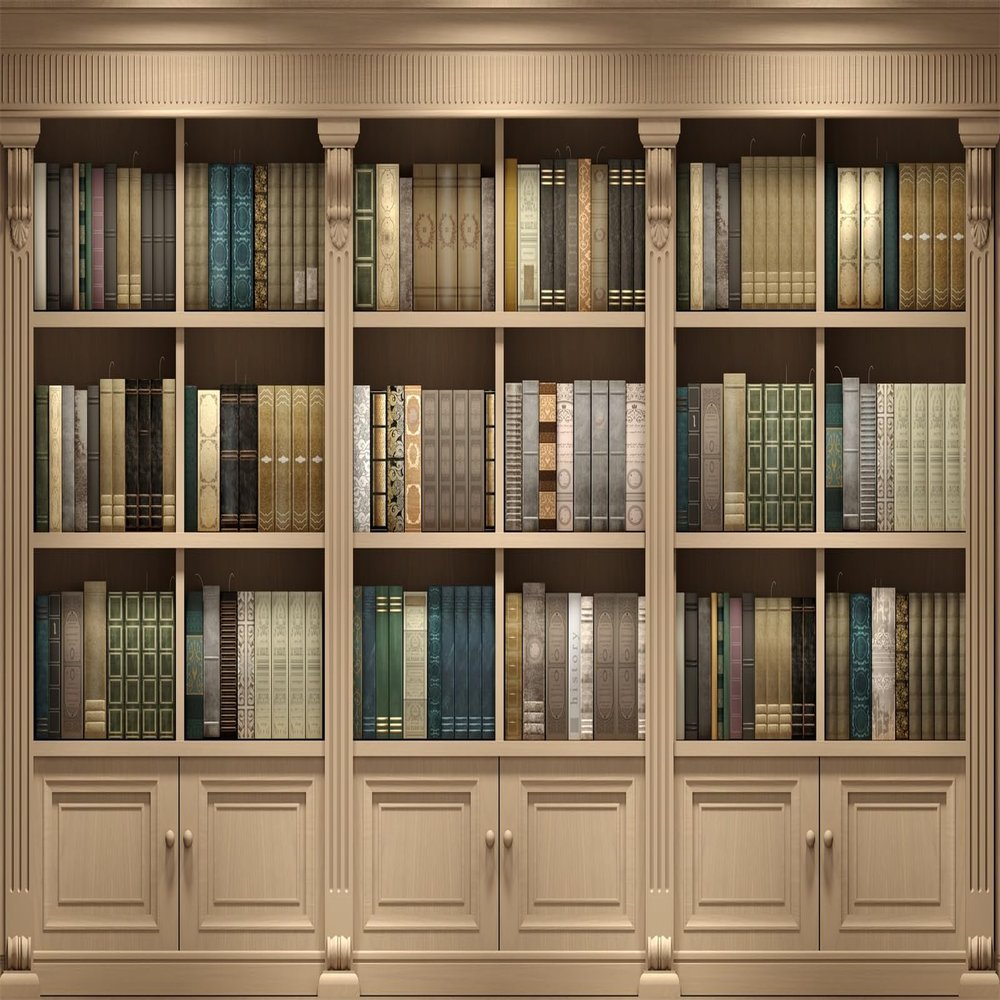 BELECO 3 x 2.5 m Fabric Bookshelf Background for Video Calls and Photo Booths