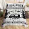 Kids' Camping-Themed Duvet Cover Set, 200 x 200 cm, Boho Farmhouse Style view 3