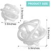 Tioncy Decorative Glass Knot Balls, Orbit Glass Decor, White, 9.9 cm view 2