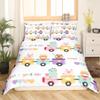 Manfei Cartoon Animal Train Duvet Cover Set with Rabbit, Puppy and Crocodile Design view 2
