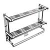 Drill-Free Telescopic Corner Shower Shelf with Towel Holder, 304 Stainless Steel, 60 cm view 1