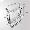 Drill-Free Telescopic Corner Shower Shelf with Towel Holder, 304 Stainless Steel, 60 cm view 2
