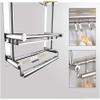 Drill-Free Telescopic Corner Shower Shelf with Towel Holder, 304 Stainless Steel, 60 cm view 4