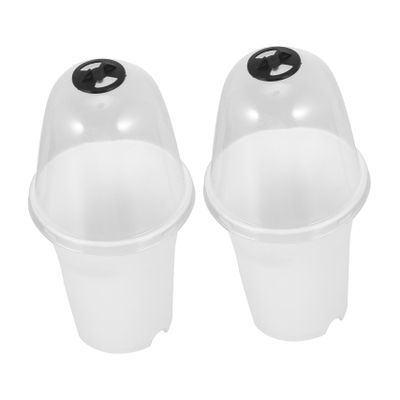 Yardwe Plastic Plant Pots with Lids for Succulents, 2 pcs