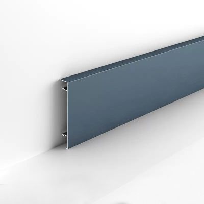 TEN-HIGH 50-Piece Aluminum Baseboard, Light Gray, Right Angle, 1200 × 100 × 1.2 mm