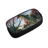 Large Polyester Pencil Case for Organizing Pens and Pencils, Adult Pencil Pouch for School, Office, Safflower, Flying Fish, Black, One Size, Makeup Bag view 2