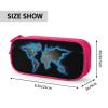 Large Pink World Map Polyester Pencil Case view 4