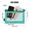 Turquoise Transparent Zipper Pouches, Large Capacity, Binder Pouches for Daily Office Supplies, 2-Pack view 3