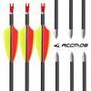 ACCMOS 6-Pack Carbon Archery Arrows, Spine 900, 27 in, Yellow/Orange Vanes view 2