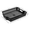 Yuright 6-Pack Stackable Plastic Storage Baskets, Black view 2