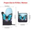 Oven Mitts and Pot Holder with Butterfly Print, Heat-Resistant, Waterproof, 3-Piece Set view 4