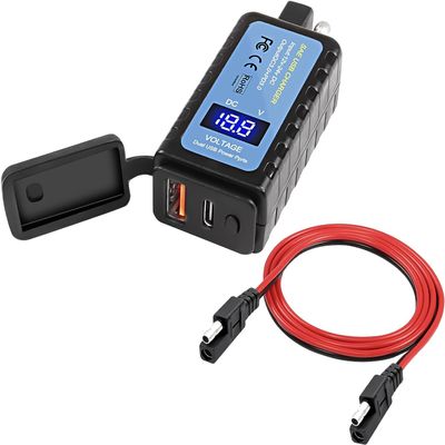 XMSJSIY Motorcycle Phone USB Charger Adapter, SAE to PD USB-C/USB 3.0