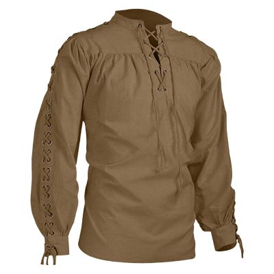 Men's Laced Pirate Shirt, Steampunk Gothic Medieval Renaissance Costume Top