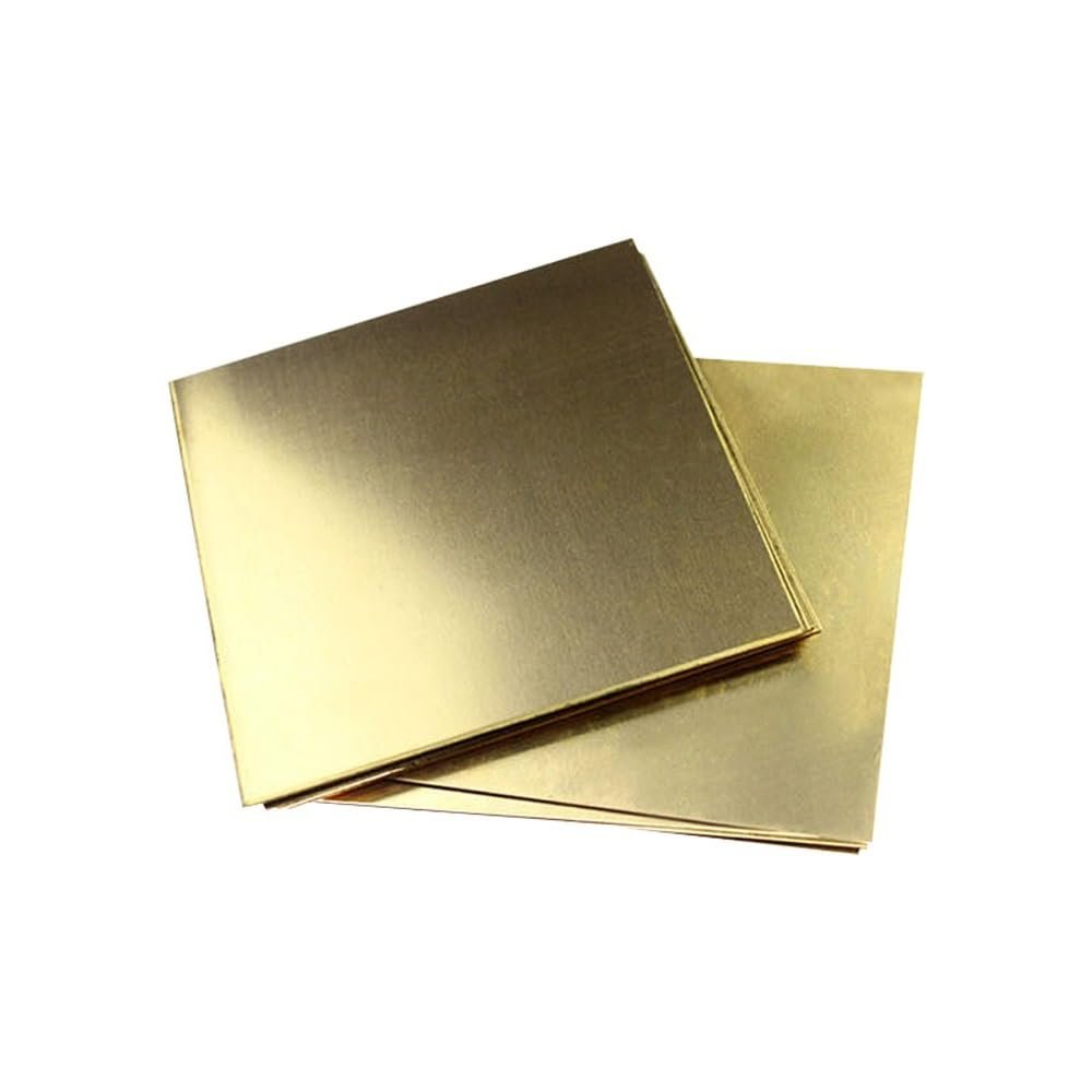 Generic H62 Brass Plate, 1 Piece, 0.3–2 mm Thick, 50 × 100 × 1.2 mm