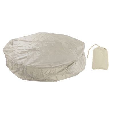 TOUISEDGI Round Hot Tub Cover, Waterproof 190T Silver Polyester Taffeta, 210 × 30 cm, Beige