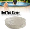 TOUISEDGI Round Hot Tub Cover, Waterproof 190T Silver Polyester Taffeta, 210 × 30 cm, Beige view 2