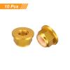 QUARKZMAN 10-Piece M6 x 1 mm Gold Nylon Insert Hex Lock Nuts view 3