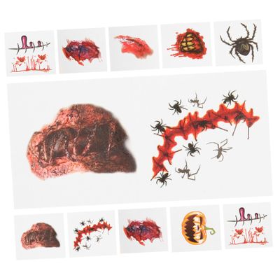 ABOOFAN 40-Piece Temporary Halloween Scar Tattoo Stickers for Fake Wounds and Costume Decoration