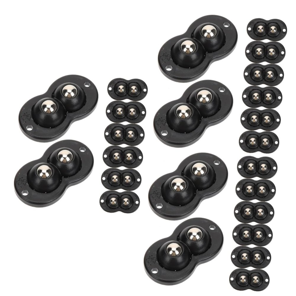 SOLUSTRE 24-Piece Self-Adhesive Mini Swivel Caster Wheels for Storage Boxes, Trash Cans and Kitchen Appliances