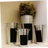 Warmhm Silver Galvanized Metal Flower Bucket Vase view 3