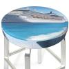 BAFAFA Seaside Cruise Ship Round Stretch Bar Stool Covers view 3