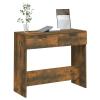 Homgoday Console Table, Smoked Oak, 90 x 36 x 75 cm view 4