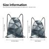 BTCOWZRV Drawstring Backpack, 3D Space Print, Water-Resistant String Bag, Adjustable Gym Sports Sackpack, Black, Small view 2