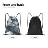 BTCOWZRV Drawstring Backpack, 3D Space Print, Water-Resistant String Bag, Adjustable Gym Sports Sackpack, Black, Small view 3