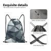 BTCOWZRV Drawstring Backpack, 3D Space Print, Water-Resistant String Bag, Adjustable Gym Sports Sackpack, Black, Small view 4