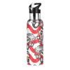 Cartoon Fire Truck Water Bottle with Straw Lid, Insulated Stainless Steel, Leakproof, 600 ml view 1
