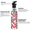 Cartoon Fire Truck Water Bottle with Straw Lid, Insulated Stainless Steel, Leakproof, 600 ml view 3
