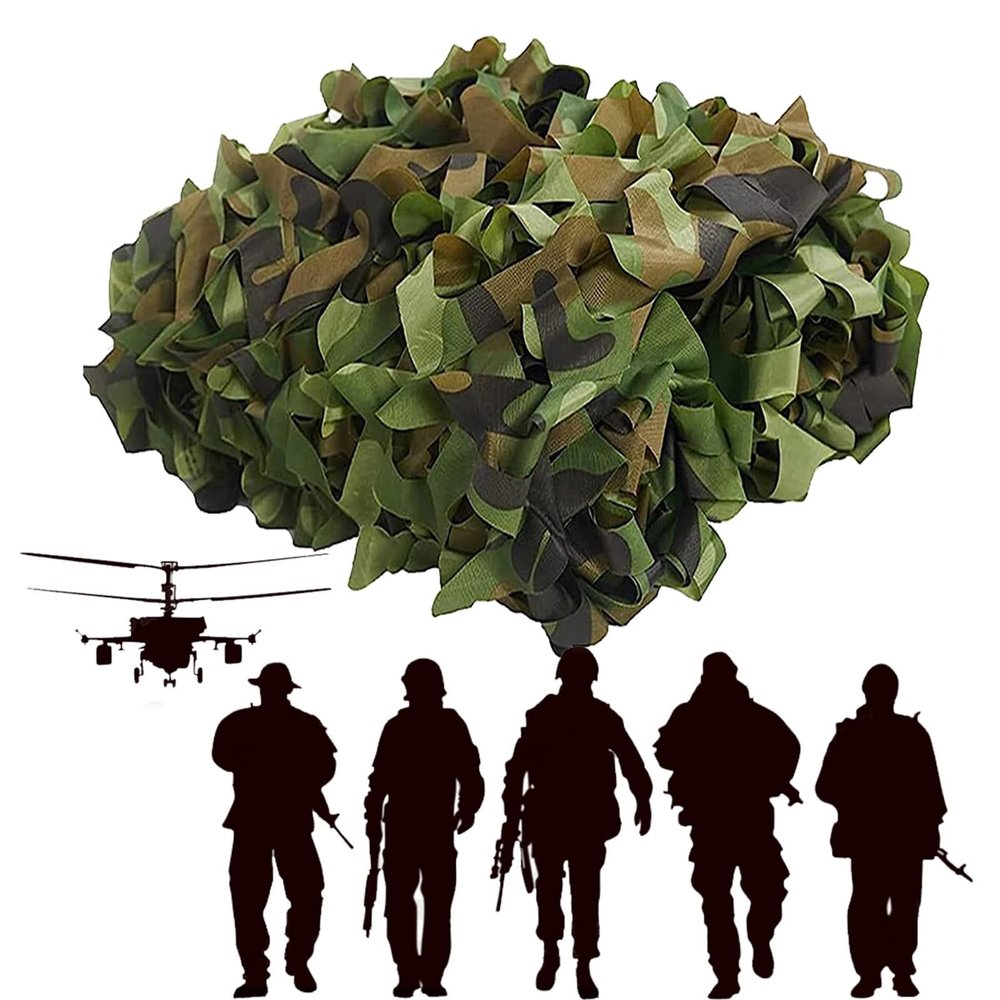 DXHYYM Military Hunting Camouflage Net, Shade and Privacy Screen, 1.5 x 9 m / 4.9 x 29.5 ft