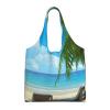 DEHIWI Hawaiian Beach Palm Tree Tote Bag, Black, One Size view 1