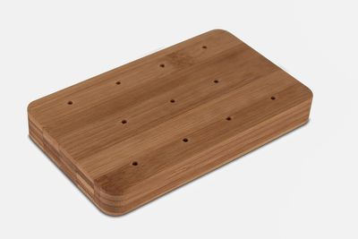 Rectangular perforated bamboo cutting board for cutting brooches, 16.5 x 10 x 2 cm