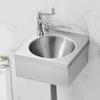 Wall-Mounted Stainless Steel Utility Sink with Faucet, 30 x 27 x 13.5 cm view 1