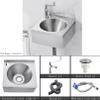 Wall-Mounted Stainless Steel Utility Sink with Faucet, 30 x 27 x 13.5 cm view 2