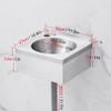 Wall-Mounted Stainless Steel Utility Sink with Faucet, 30 x 27 x 13.5 cm view 3