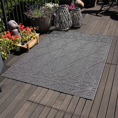 Carpettex Runner Rug 80 x 150 cm Gray Bouclé Scandinavian Boho 3D Indoor/Outdoor