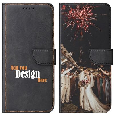 KX-Mobile Custom Black Faux Leather Case for Realme GT 5G with Flap