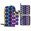 4-Piece Striped Oven Mitt and Pot Holder Set view 1