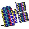 4-Piece Striped Oven Mitt and Pot Holder Set view 2