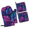 4-Piece Galaxy Floral Oven Mitt and Potholder Set view 2