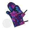 4-Piece Galaxy Floral Oven Mitt and Potholder Set view 3
