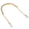 3-Piece Gold Metal and Braided PU Leather Bag Strap Set, 60 cm view 2