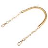 3-Piece Gold Metal and Braided PU Leather Bag Strap Set, 60 cm view 3