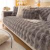 YWQJL Velvet L-Shaped Sofa Cover, Non-Slip Throw, 3/2-Seater, #10, 110 x 240 cm view 1