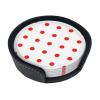6-Piece Round Dotted Leather Coaster Set with Holder, 9.9 cm view 1